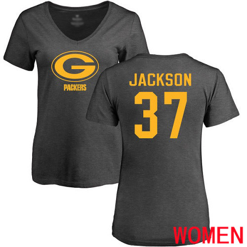 Green Bay Packers Ash Women #37 Jackson Josh One Color Nike NFL T Shirt->nfl t-shirts->Sports Accessory